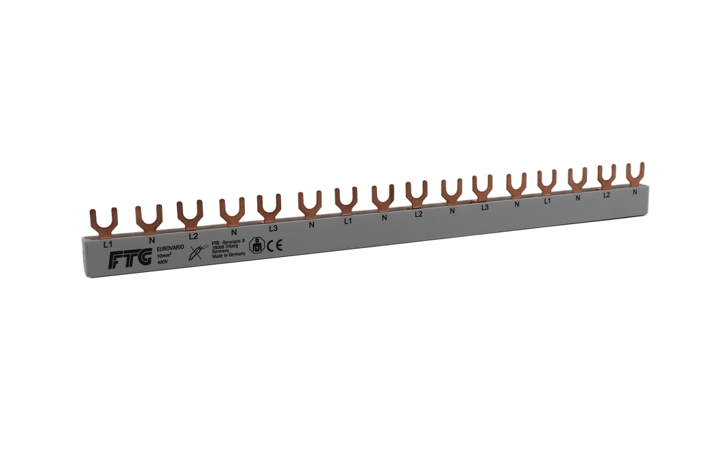 Samleskinne 16M L1-N-L2-N 10mm²