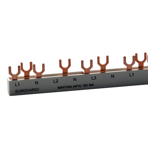 Samleskinne 12 modul L1-N-L2-N-L3-N 10mm²